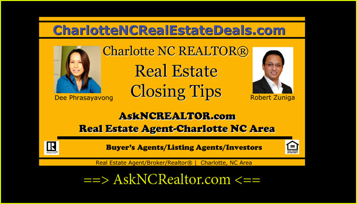 23-Charlotte Real Estate Agent – North Carolina Closing Tips